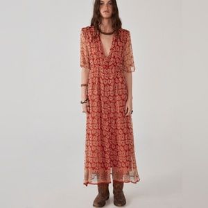 Maison Hotel red floral boho dress